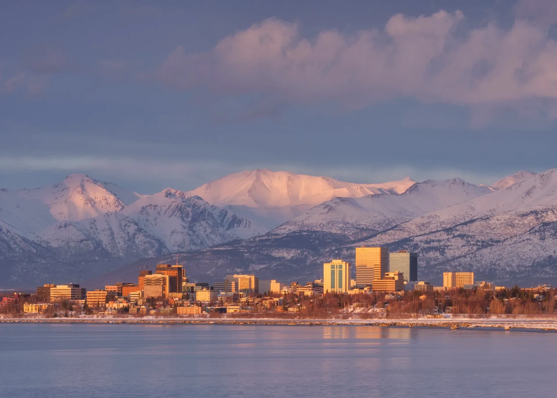 Anchorage, Alaska at golden hour — Alaska real estate context